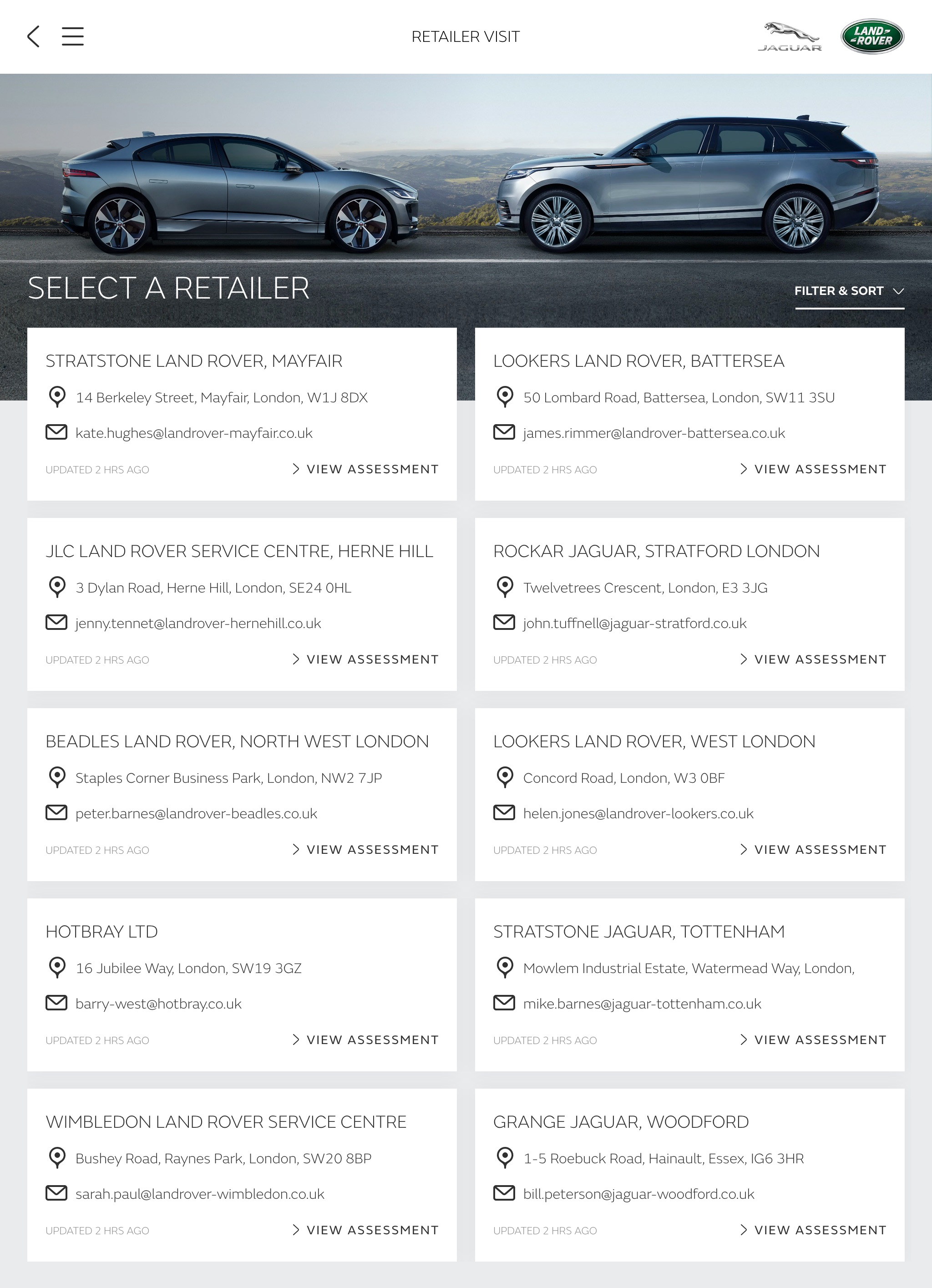 Jaguar Land Rover app